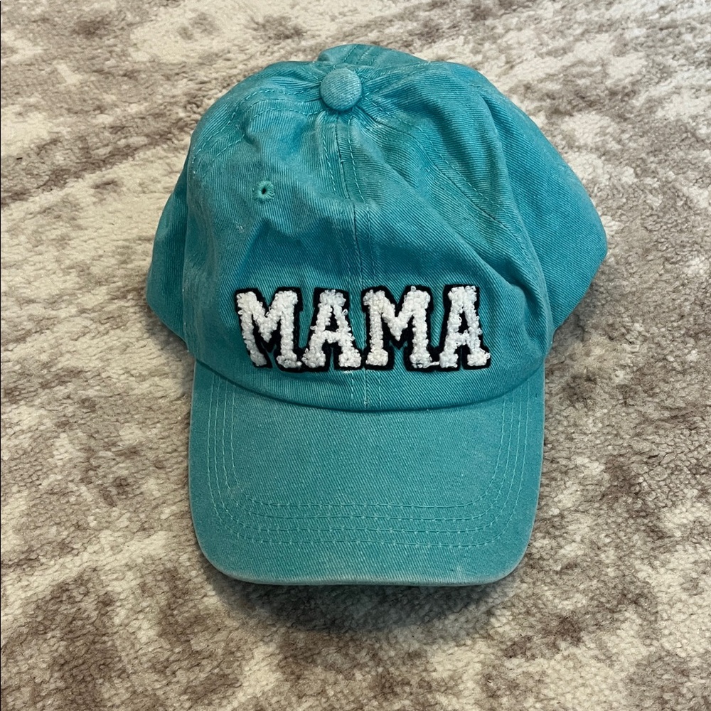 Teal 'MAMA' Embroidered Cap